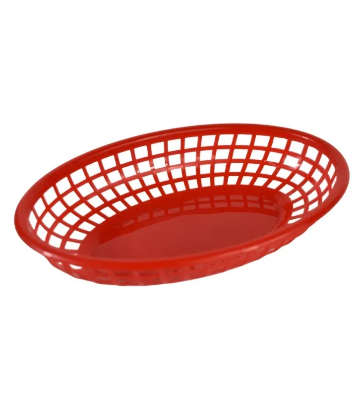 Canasta oval roja– Plástico alimentario