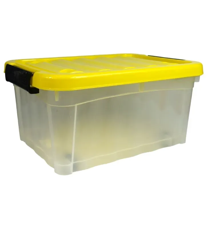 Caja Diego Natural Europlast 15L – Con Tapa, Broches y Ruedas
