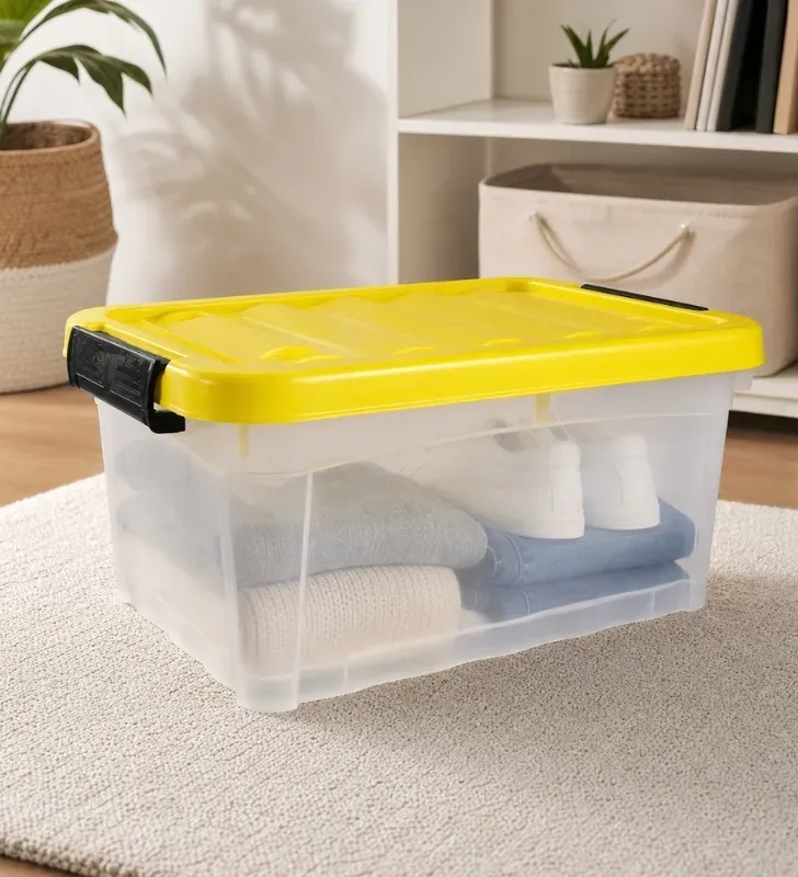 Caja Diego Natural Europlast 15L – Con Tapa, Broches y Ruedas