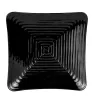 Plato cuadrado melamina negra 30.5 cm – Square Relieve