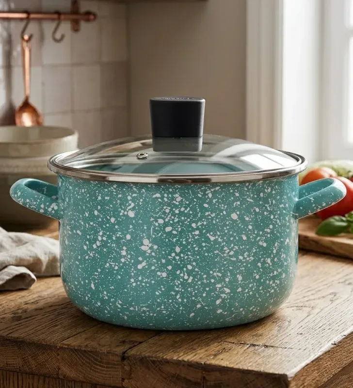 Olla Euro 20 Cinsa Jade Menta Granito – 3.8L Acero Vitrificado