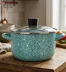 Olla Euro 20 Cinsa Jade Menta Granito – 3.8L Acero Vitrificado