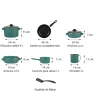 Batería Terranova Cinsa Verde Milán – 9 Piezas Acero Vitrificado