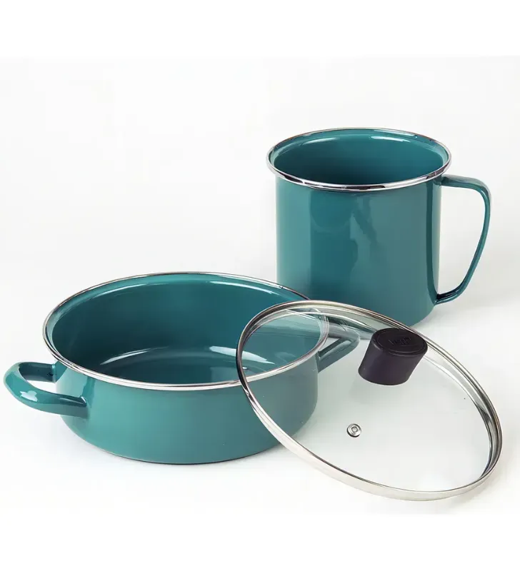 Batería Terranova Cinsa Verde Milán – 9 Piezas Acero Vitrificado