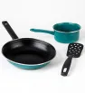 Batería Terranova Cinsa Verde Milán – 9 Piezas Acero Vitrificado