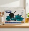 Batería Terranova Cinsa Verde Milán – 9 Piezas Acero Vitrificado