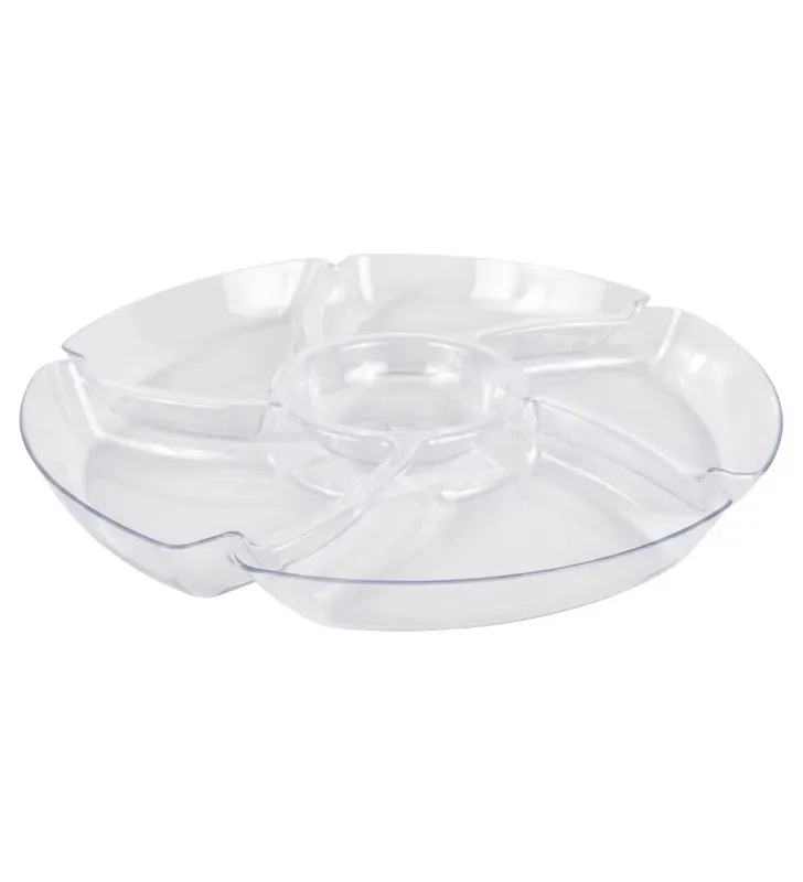 Plato Botanero Cristal Josant Plast – Plástico Transparente con Divisiones