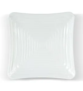Plato square melamina blanca 27 cm – Relieve elegante