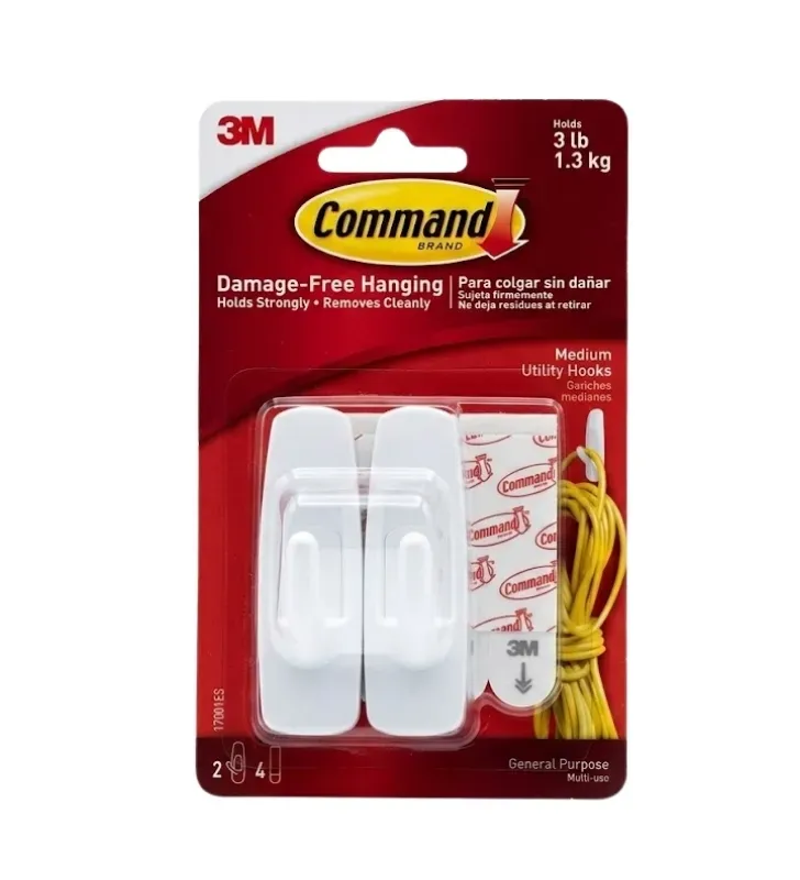 Ganchos Medianos Command™ 17001ES – Carga 1.3 kg sin Daños