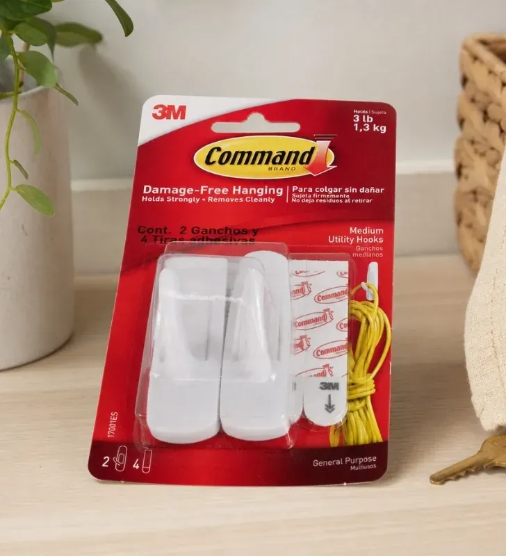 Ganchos Medianos Command™ 17001ES – Carga 1.3 kg sin Daños
