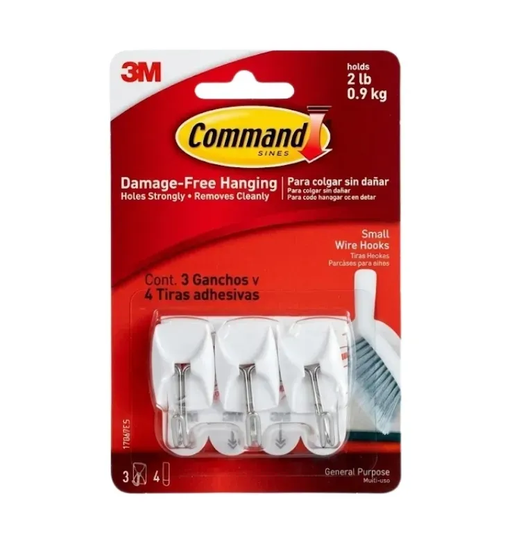 Ganchos Pequeños Command™ 17067ES de Alambre – 3 pzas