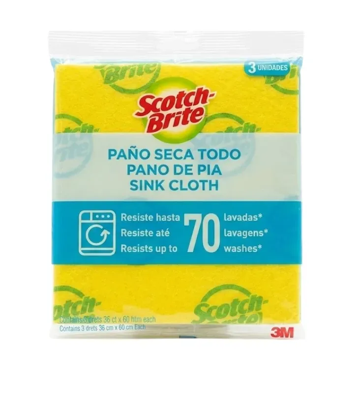 Paño Seca Todo Scotch-Brite™ 9266-9 – 3 pzas Amarillo