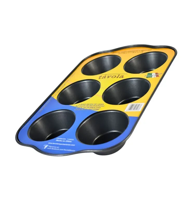 Molde para 6 muffins Tavola 30×18 cm antiadherente