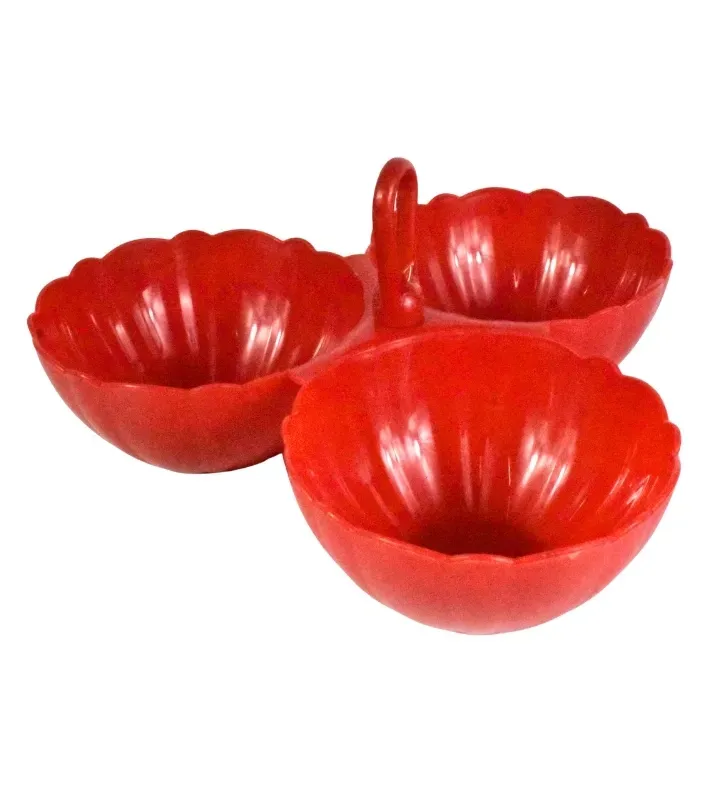 Salsera Triple de Plástico Yuliana – Colores Variados MX-173C