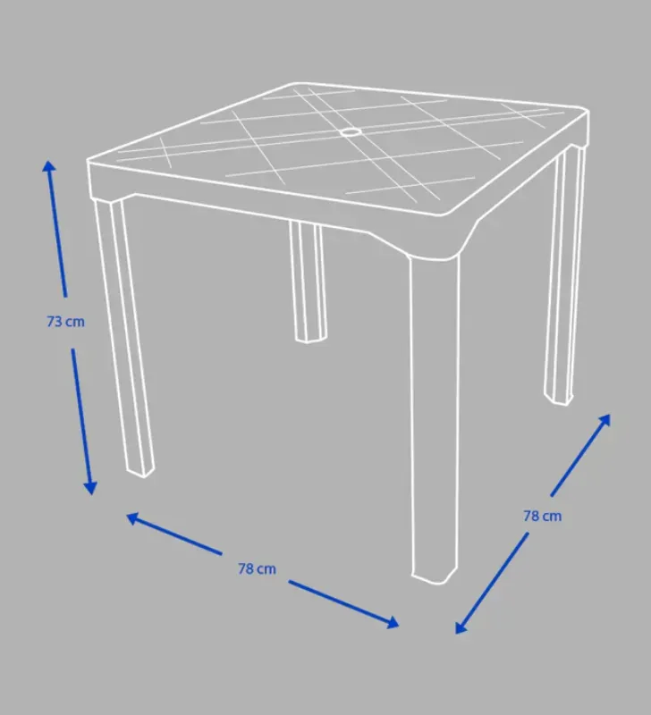 Mesa Plástica Exterior Forte Primera Blanca Duna | Soporta 150kg