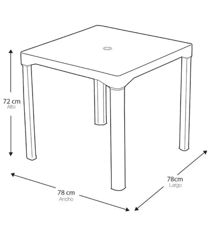 Mesa Plástica Exterior Forte Gris Duna | Ideal para Jardín y Eventos