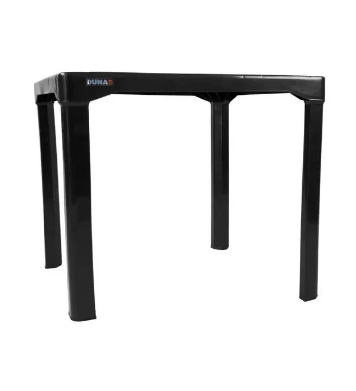 Mesa Plástica Exterior Forte Negro Duna | Capacidad 4 Personas
