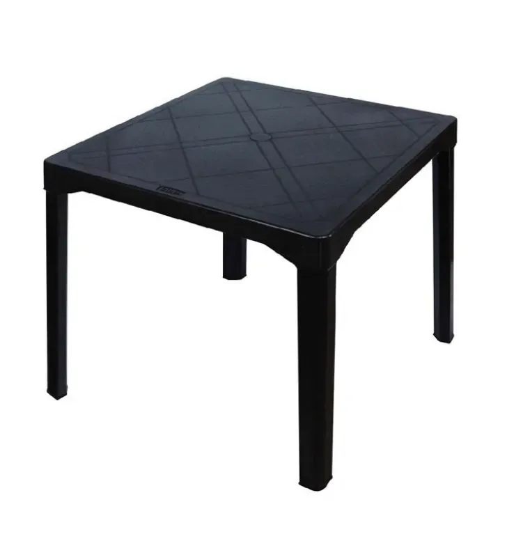 Mesa Plástica Exterior Forte Negro Duna | Capacidad 4 Personas