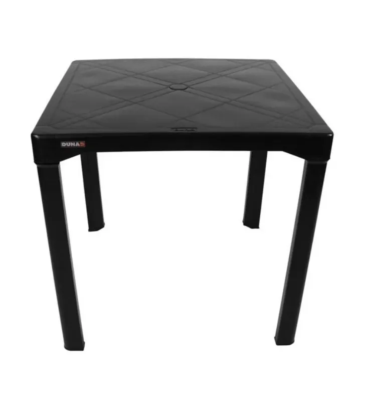 Mesa Plástica Exterior Forte Negro Duna | Capacidad 4 Personas