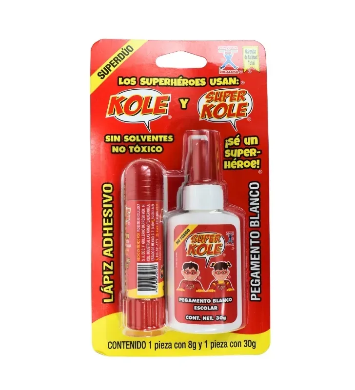 Adhesivo Super Duo Kola Loka Lápiz + Pegamento Blanco – KO-8SKPB-30