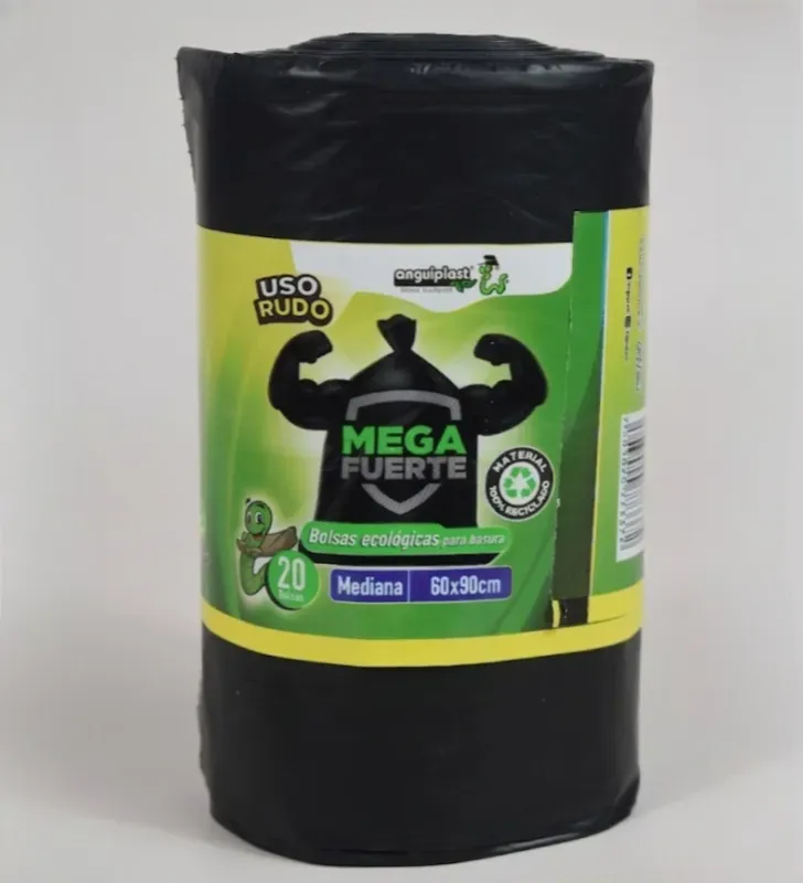 Bolsa Basura Negra Uso Rudo Rollo 60x90cm Anguiplast 20 Pzas