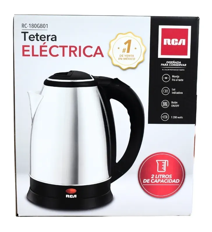 Tetera Eléctrica de Acero Inoxidable 2L RCA – RC-180GB01