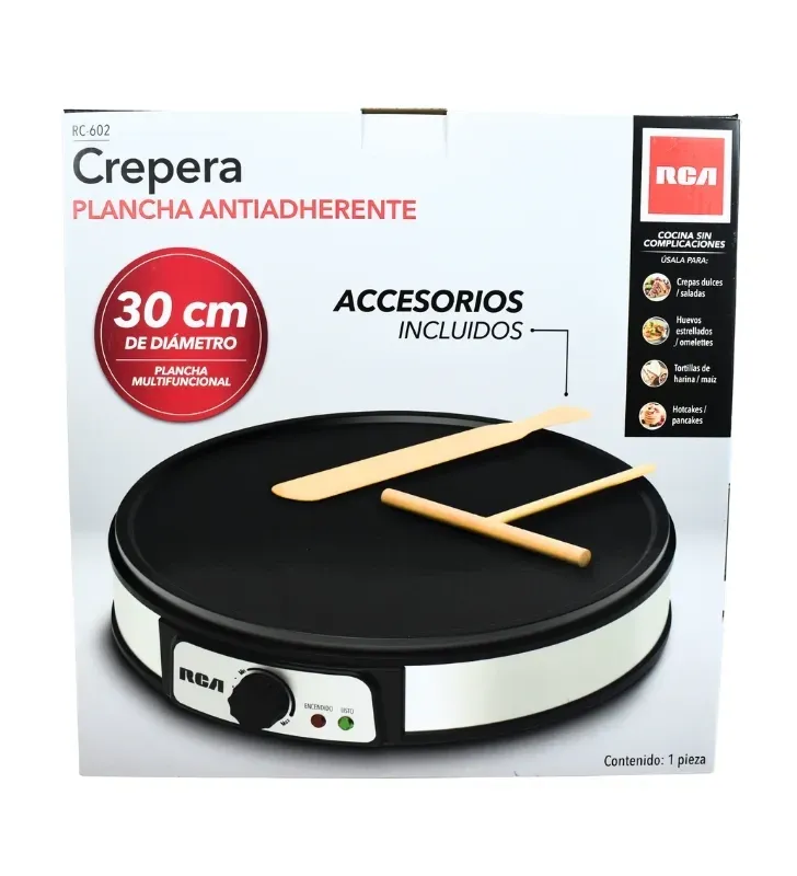 Crepera Eléctrica Antiadherente RCA con Accesorios – RC-602