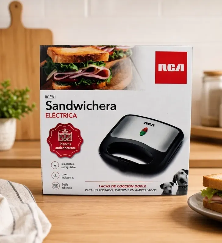 Sandwichera Eléctrica Antiadherente RCA 2 Cavidades – RC-SW1