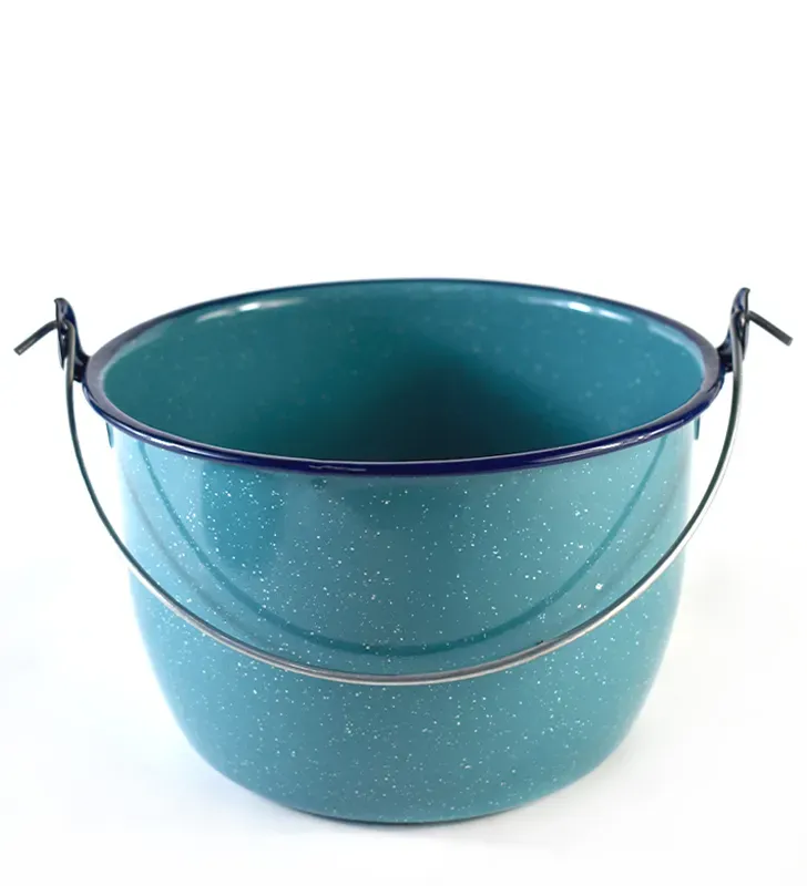 Olla convexa peltre Cinsa No. 20 (4.1 L) turquesa – con tapa