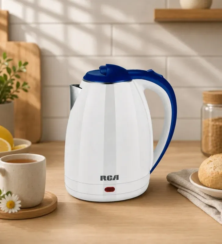 Tetera Eléctrica Blanca RCA con Base Desmontable – RC-180W