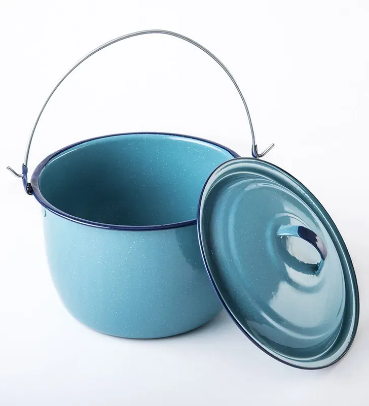 Olla convexa peltre Cinsa No. 20 (4.1 L) turquesa – con tapa