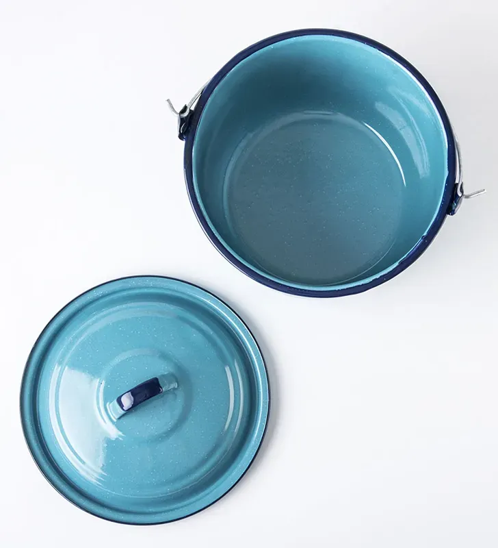 Olla convexa peltre Cinsa No. 20 (4.1 L) turquesa – con tapa