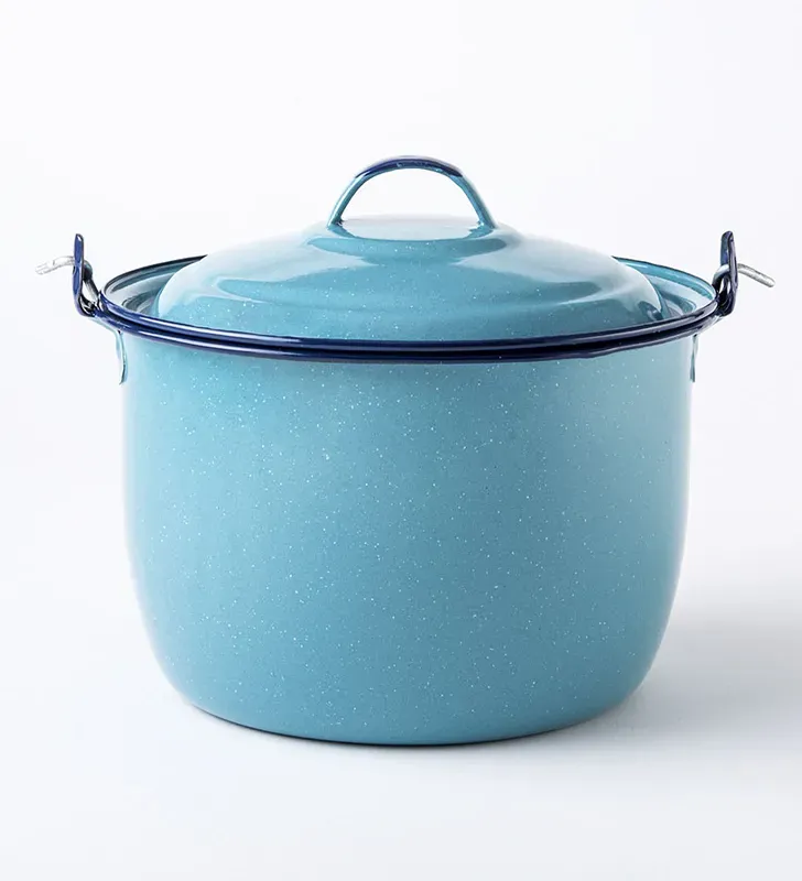 Olla convexa peltre Cinsa No. 20 (4.1 L) turquesa – con tapa