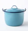 Olla convexa peltre Cinsa No. 20 (4.1 L) turquesa – con tapa