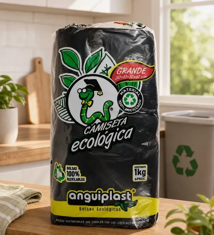 Bolsa Plástica Camiseta Eco Negra Grande Anguiplast – PT005005