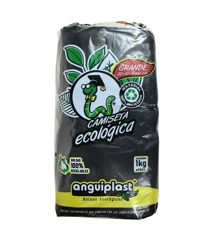 Bolsa Plástica Camiseta Eco Negra Grande Anguiplast – PT005005