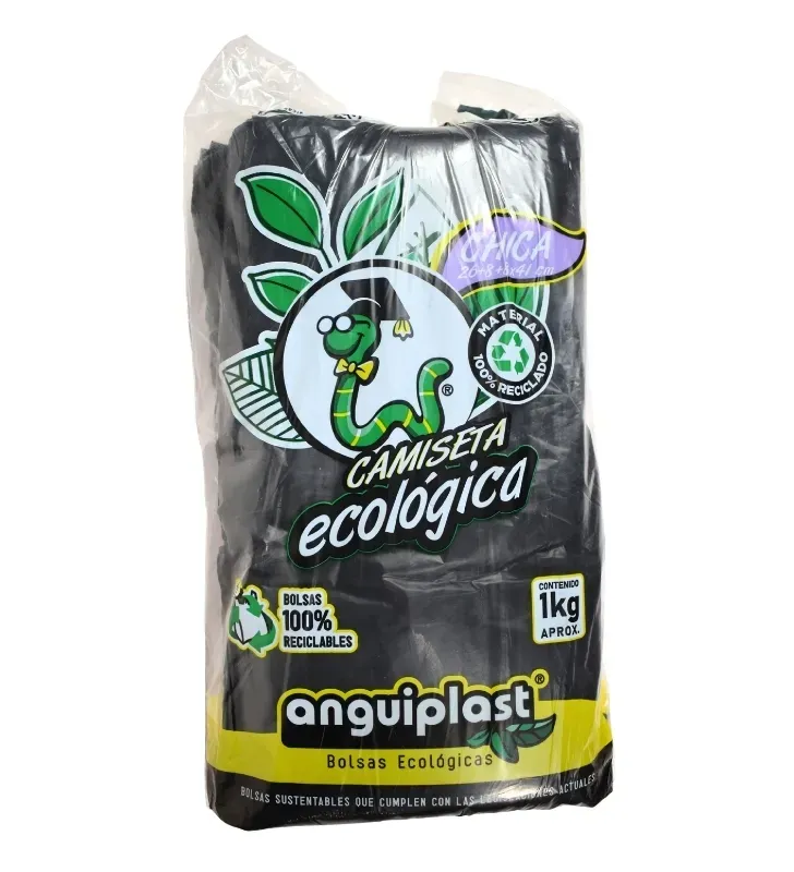 Bolsa Plástica Camiseta Eco Negra Chica Anguiplast – PT005003