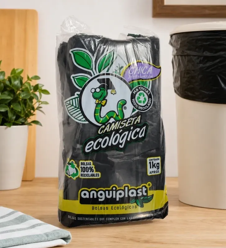 Bolsa Plástica Camiseta Eco Negra Chica Anguiplast – PT005003