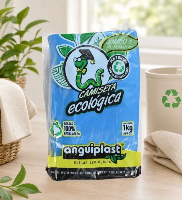 Bolsa Plástica Camiseta Eco Jumbo No.4 Anguiplast – PT003014