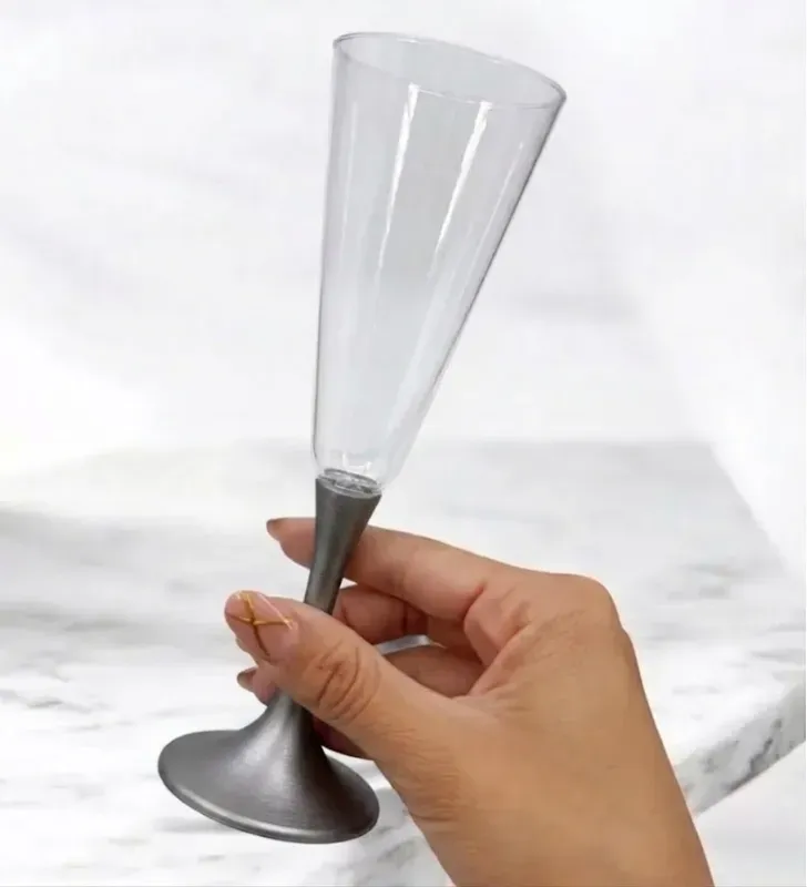Juego de Copas Plásticas Celebración Plastiapan 10 Pzas Gris