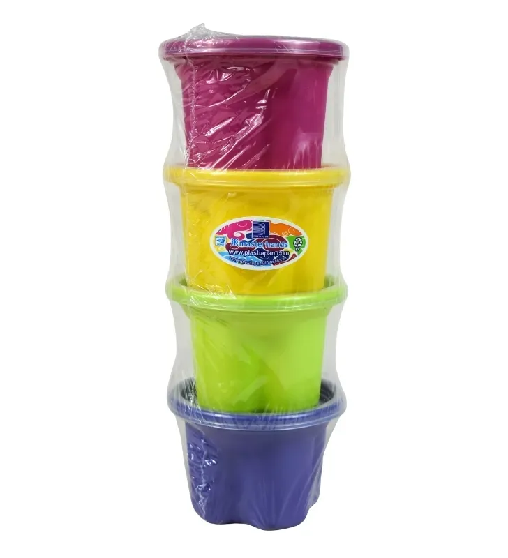 Recipiente de colores Bambito B4 150ml Plastiapan 4 Pzas