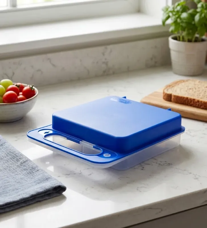 Porta Sándwich Plástico Azul 0.60L Cubasa – 0594A