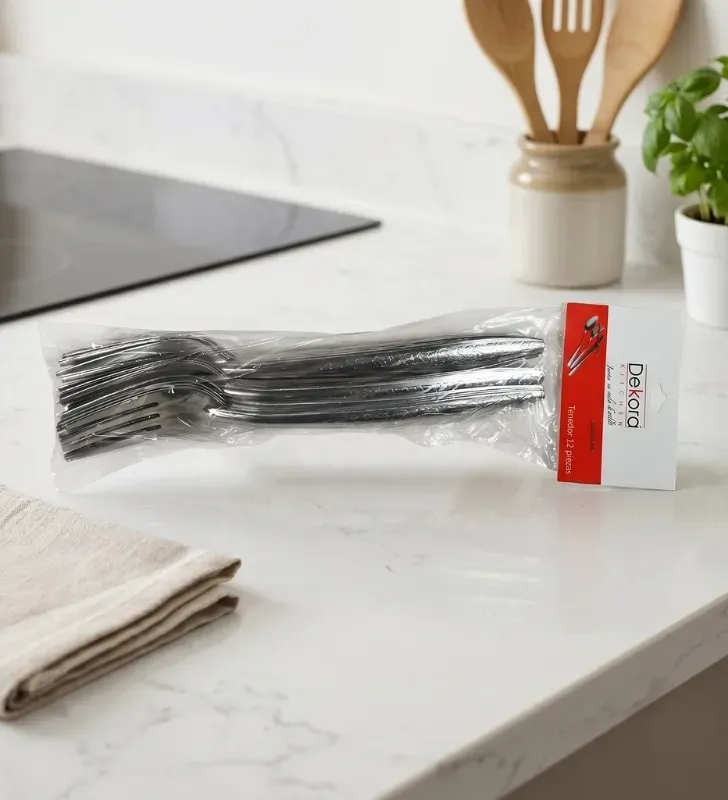 Set de Tenedores de Cocina de Acero Inoxidable Dekora 12 Pzas – G0823