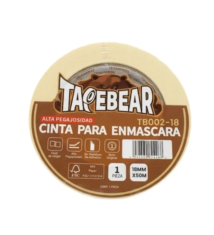Cinta Masking Tape Estándar 18mm x 50m Adhes – M002-18