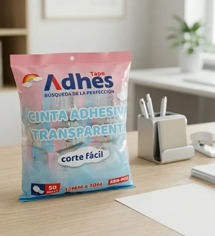Paquete de Cinta Transparente 12mm x 10m Adhes 50 Pzas – ADMX-ABN-P03