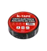 Cinta Eléctrica Aislante Negra PVC 19mm x 18m Adhes