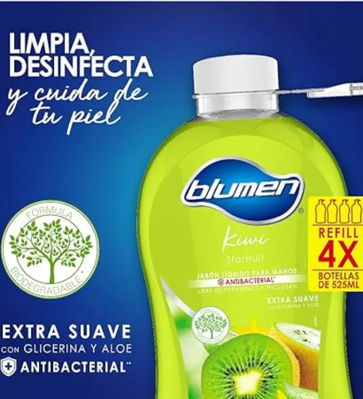 Jabón Líquido Antibacterial Kiwi 2100ml Blumen – Botella Gota