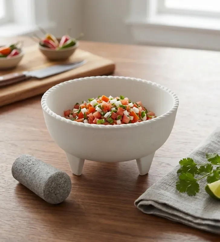 Molcajete Salsero Plástico Blanco 300ml – Abastecedora Mercantil