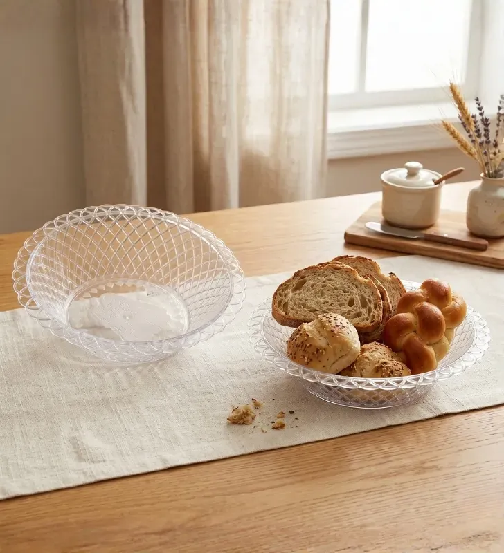 Panera Plástica Transparente Tejida Boda Recuerdo Eventos