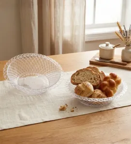 Panera Plástica Transparente Tejida Boda Recuerdo Eventos